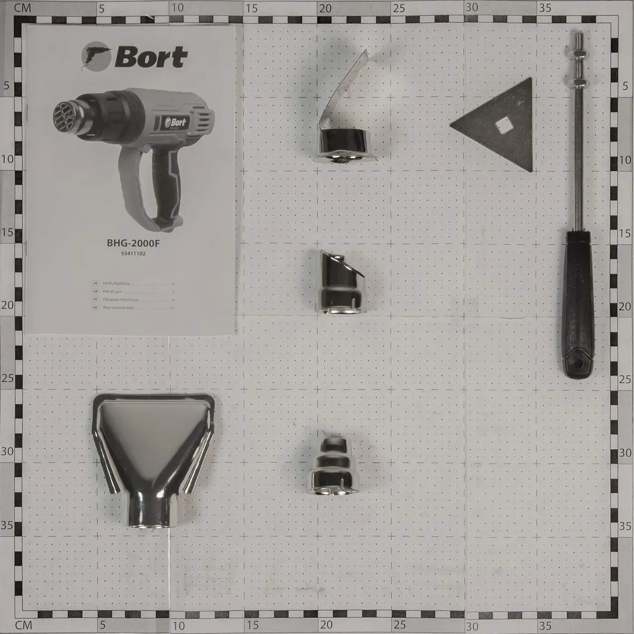 BORT BHG-2000F Heißluftpistole 2000 W 3 Stufen mit 4 Düsen