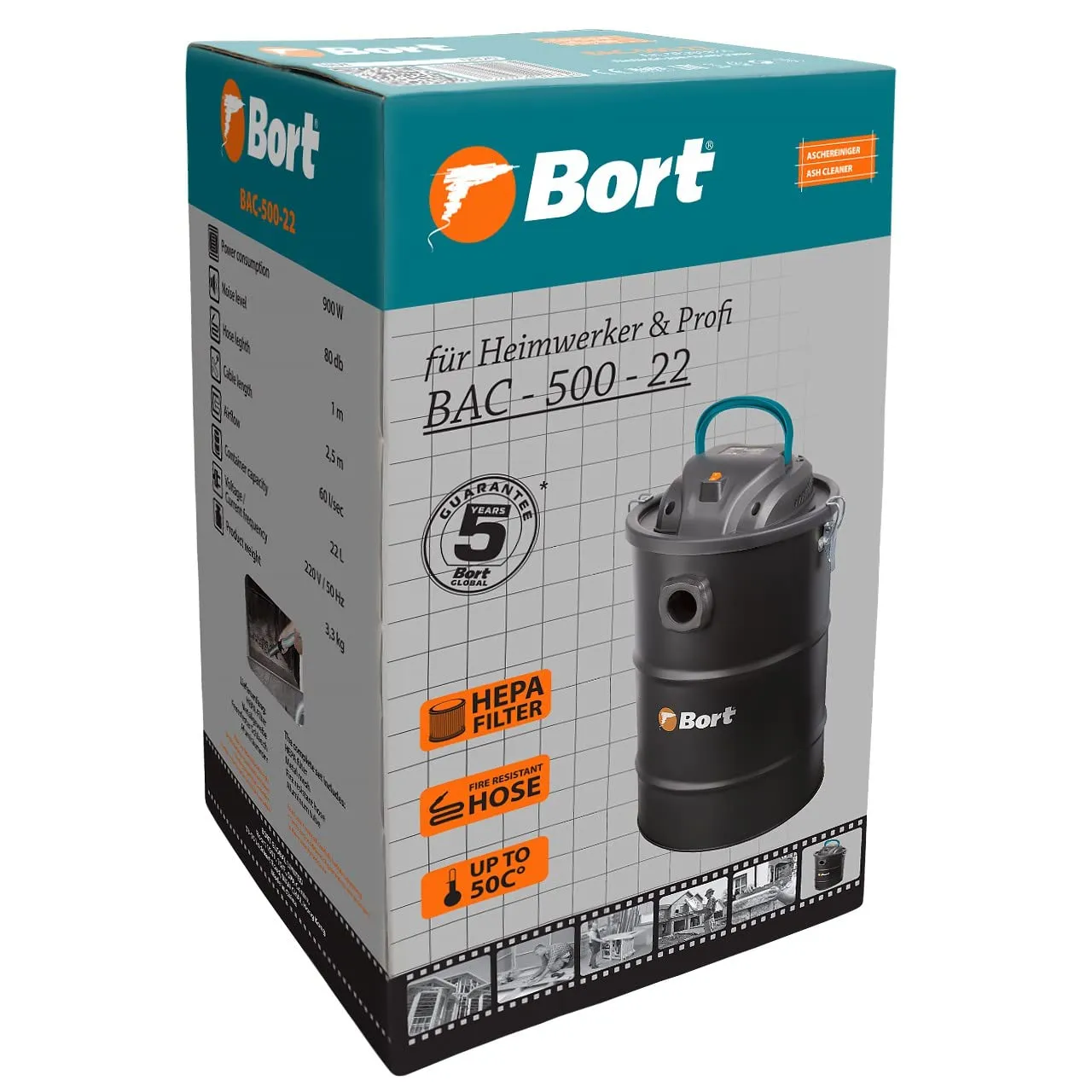 Bort BAC-500-22 Aschesauger schwarz