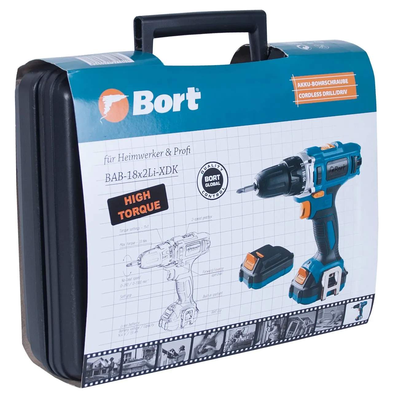 Bort BAB-18x2Li-XDK Akku-Bohrschrauber 18 V 36 Nm