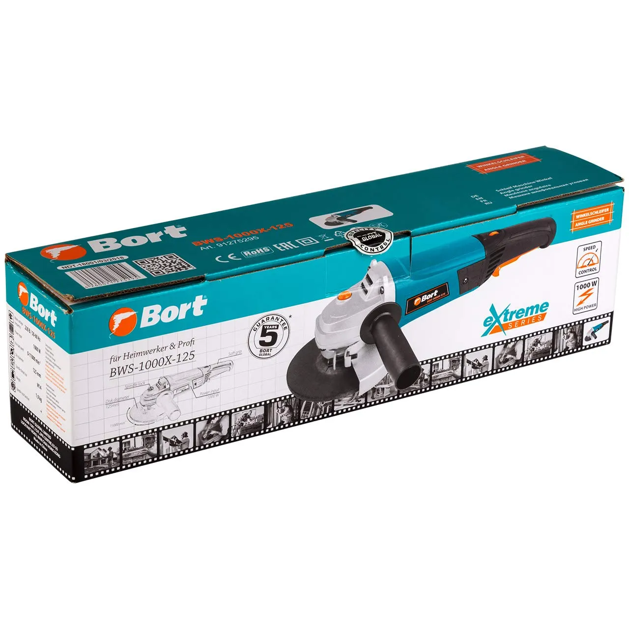 Bort BWS-1000X-125 Winkelschleifer 125 mm 1000 W 6-stufig