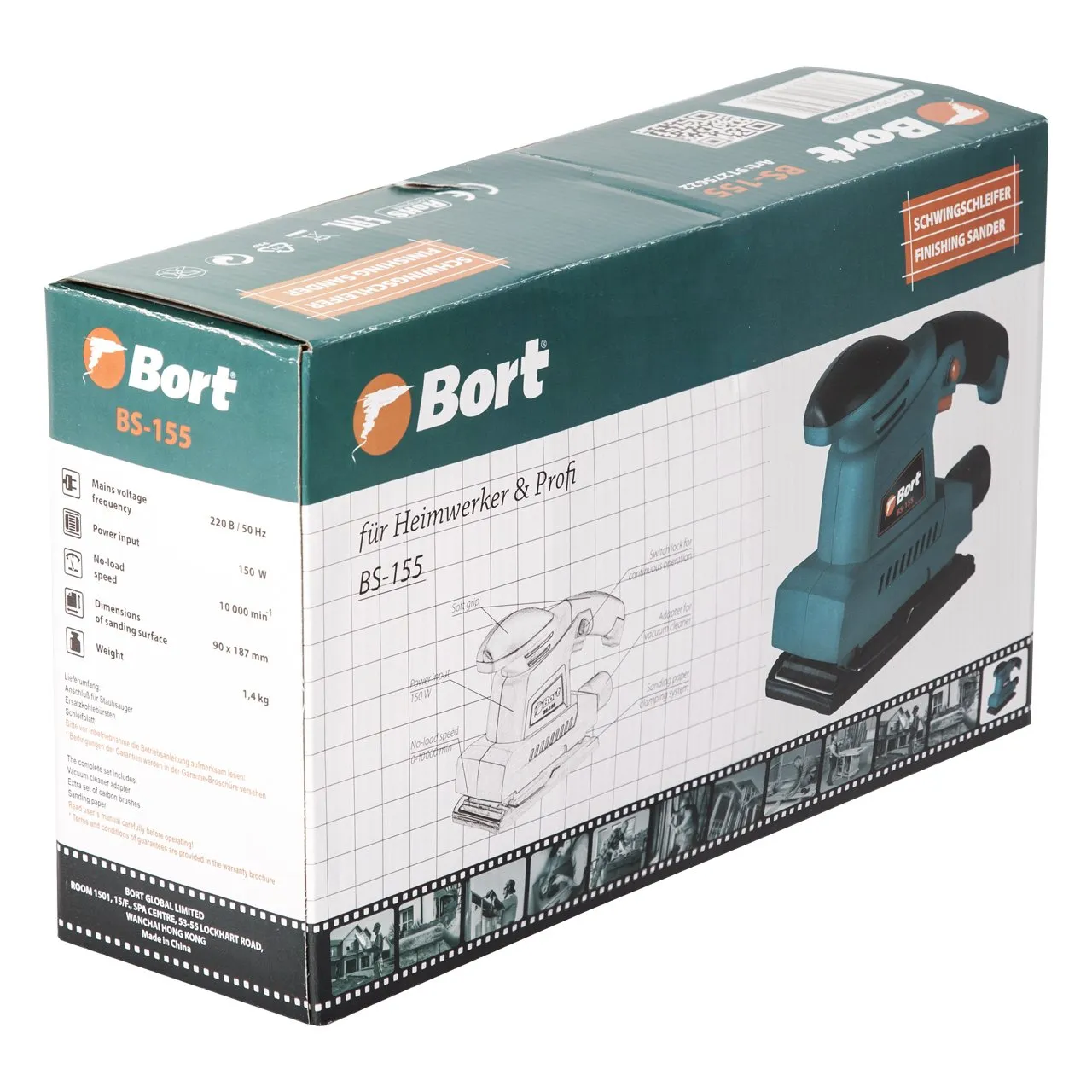 Bort BS-155 Schwingschleifer 90x187 mm 150 W