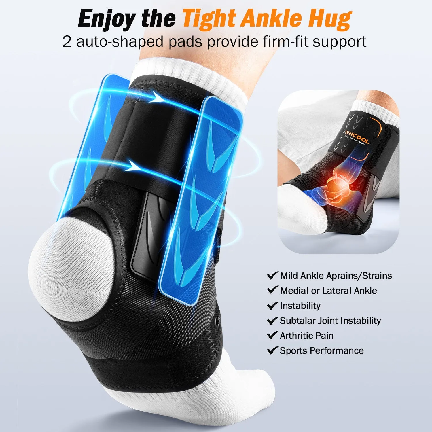 WHCOOL Knöchelbandage Schnürung Air Fabric