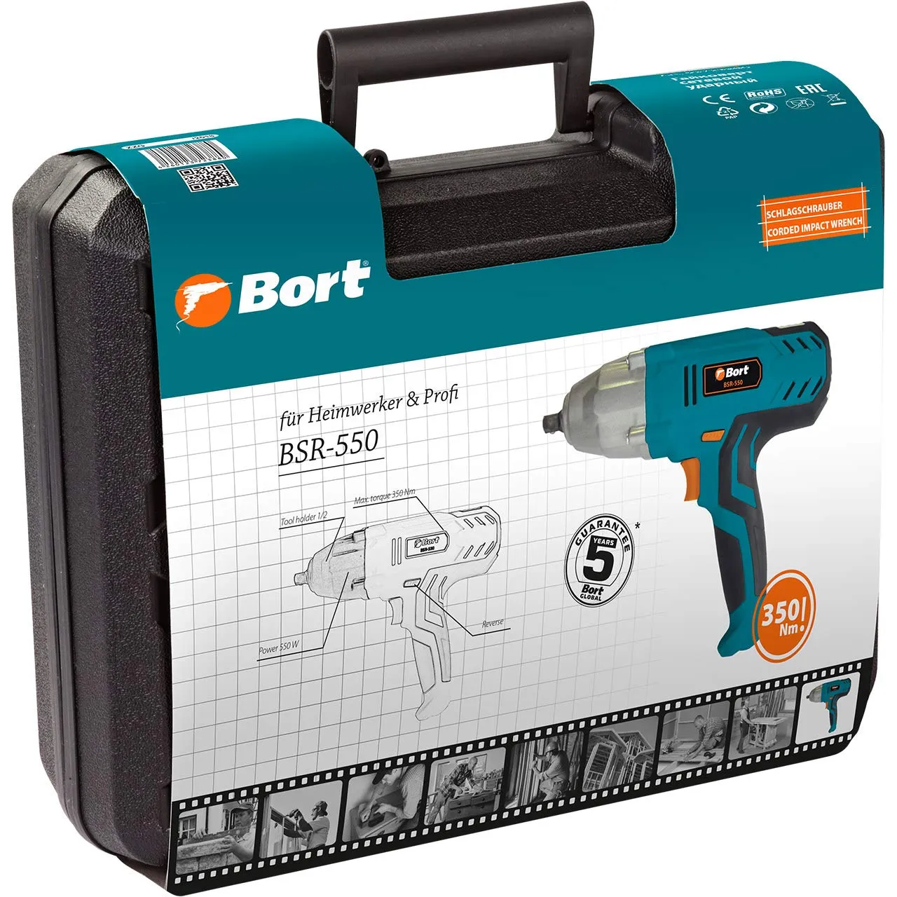 Bort BSR-550 Schlagschrauber 550 W 350 Nm mit Koffer