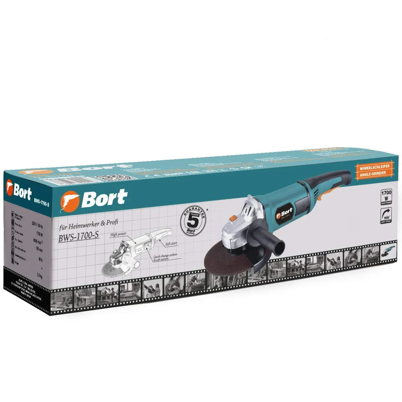 Bort BWS-1700-S Winkelschleifer 180 mm 1700 W mit Soft-Start
