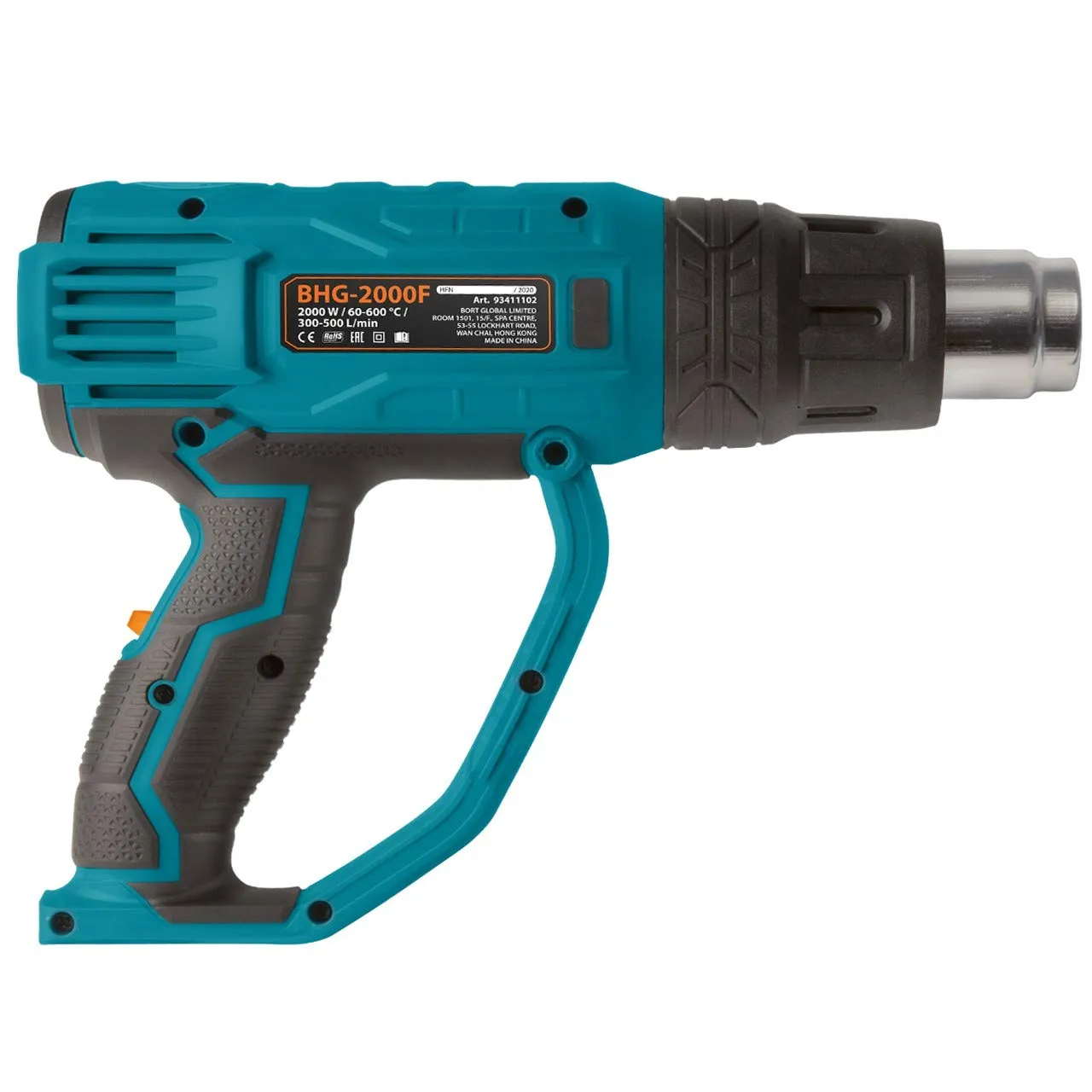 BORT BHG-2000F Heißluftpistole 2000 W 3 Stufen mit 4 Düsen