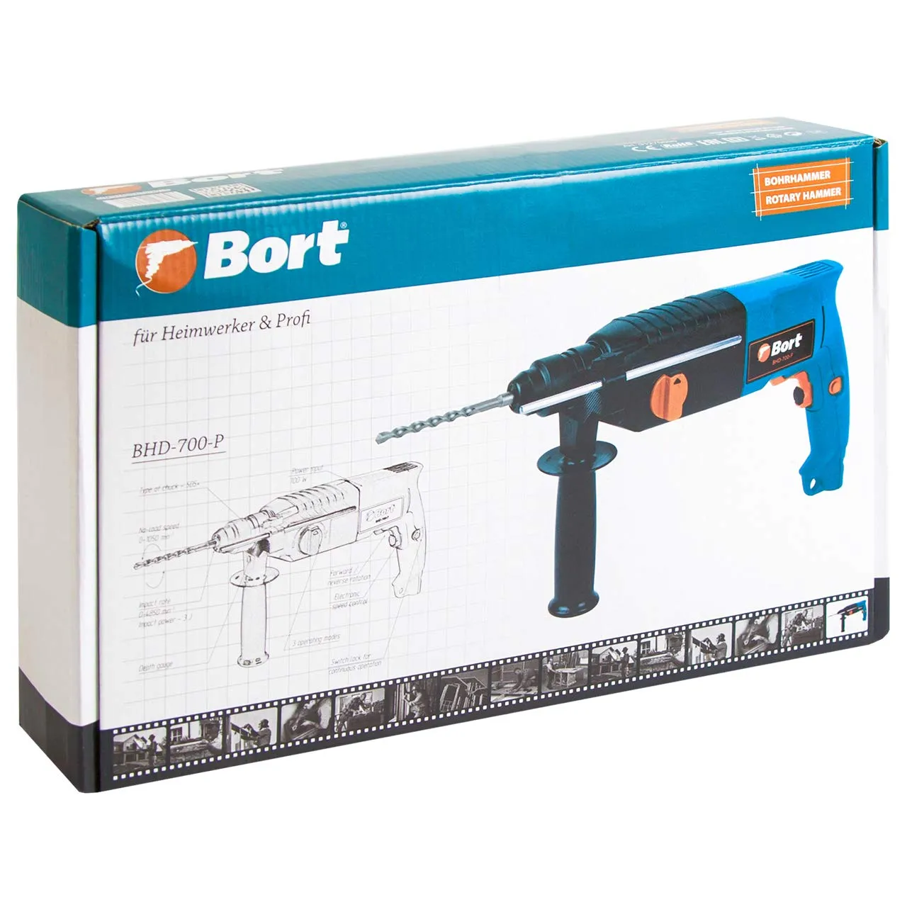 Bort BHD-700-P Bohrhammer 700 W 3 J SDS-Plus