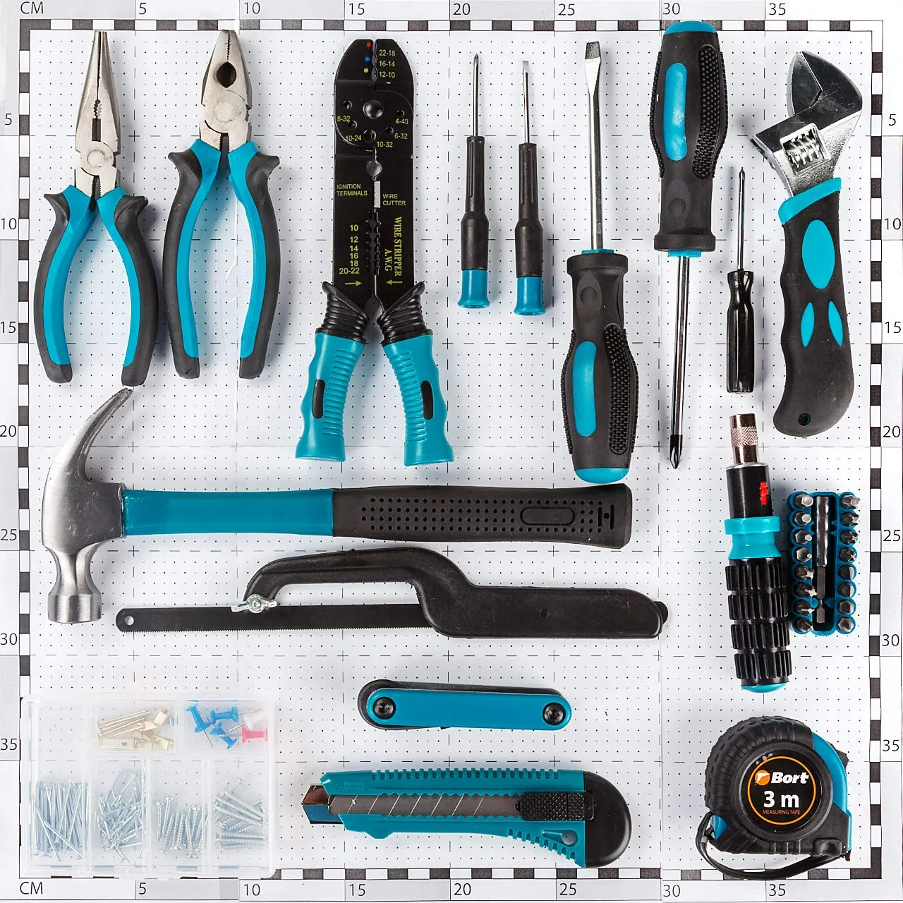Bort BTK-160 Werkzeugkoffer 38-teilig mit Hammer
