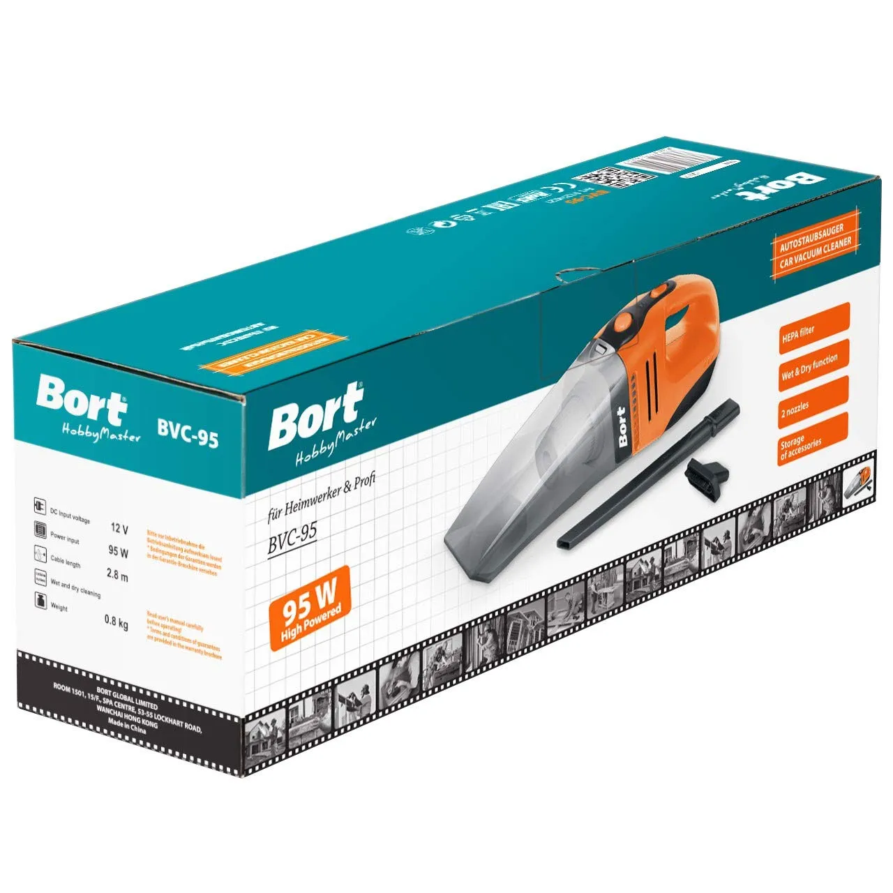 BORT BVC-95 Autostaubsauger 12 V mit Zyklonfilter