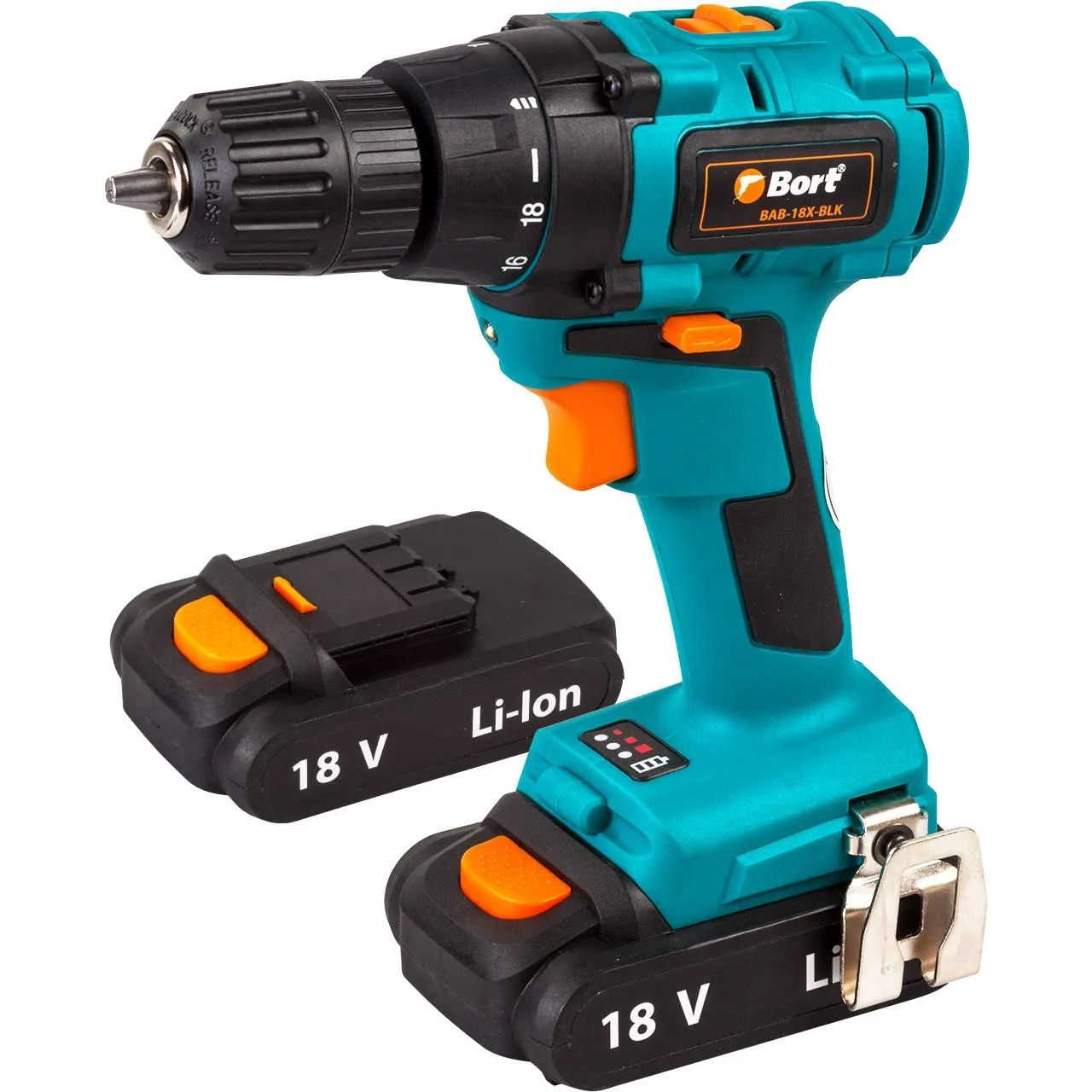 Bort BAB-18X-BLK Akku-Bohrschrauber 18V 2x Akku bürstenlos