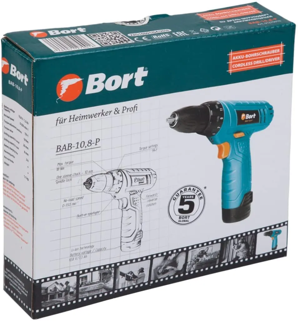 Bort BAB-10,8-P Akku-Bohrschrauber 10,8 V 18 Nm