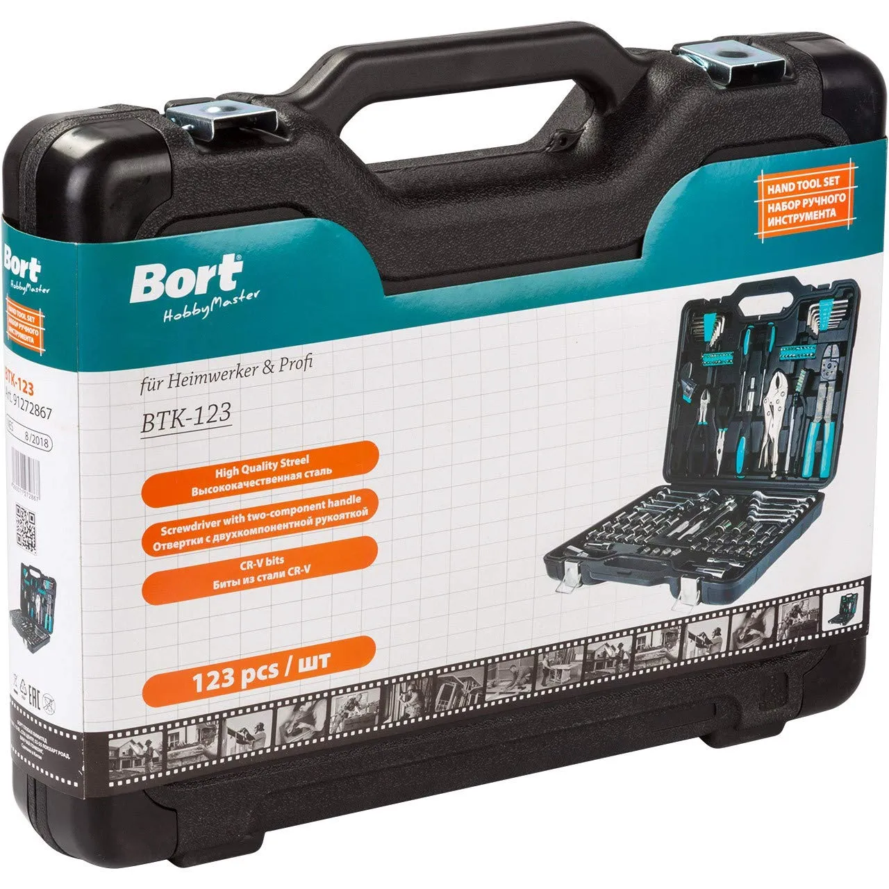 Bort BTK-123 Werkzeugkoffer 123-teilig Stahl