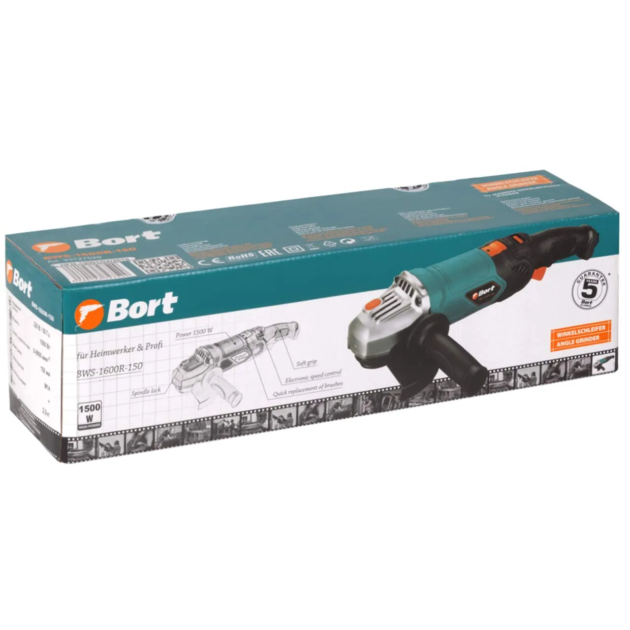 Bort BWS-1600R-150 Winkelschleifer 1500 W 150 mm