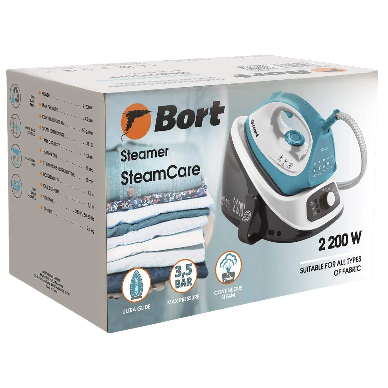 BORT Valco SteamCare Dampfbügelstation 2200 W 3,5 bar Keramiksohle