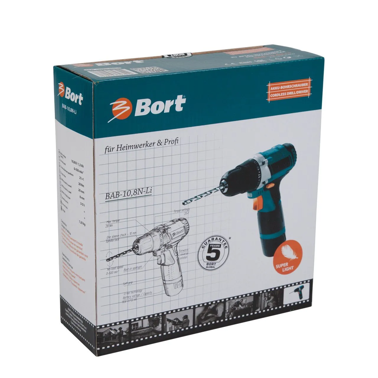 Bort BAB-10,8N-Li Akku-Bohrschrauber 10,8 V mit Akku
