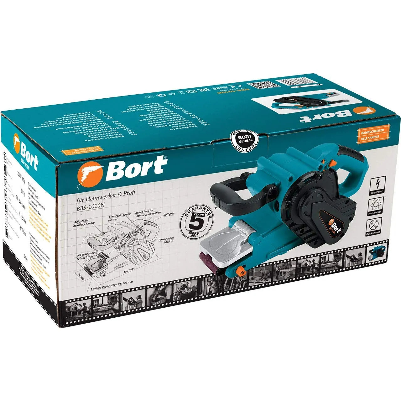 Bort BBS-1010N Bandschleifer 1010 W mit Staubabsaugung
