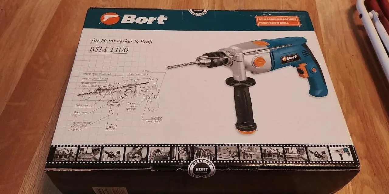 Bort BSM-1100 Schlagbohrmaschine 1100 W 2-Gang Zubehör