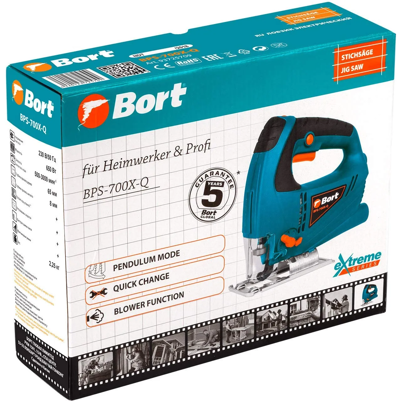 Bort BPS-700X-Q Stichsäge 650 W mit Pendelhub