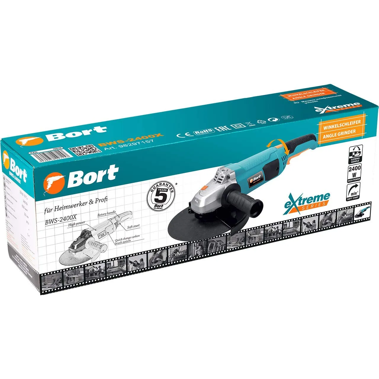 BORT Valco BWS-2400X Winkelschleifer 2400 W Ø 230 mm