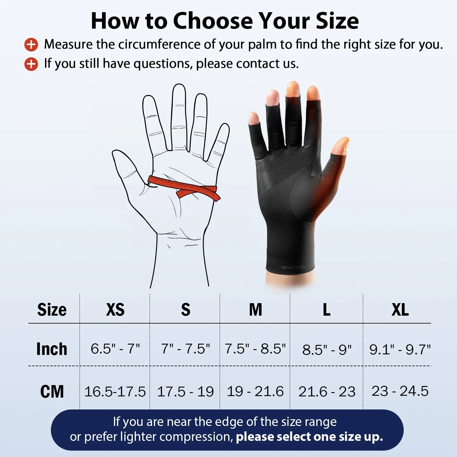 WHCOOL 360° Compression Handstützhandschuhe atmungsaktiv