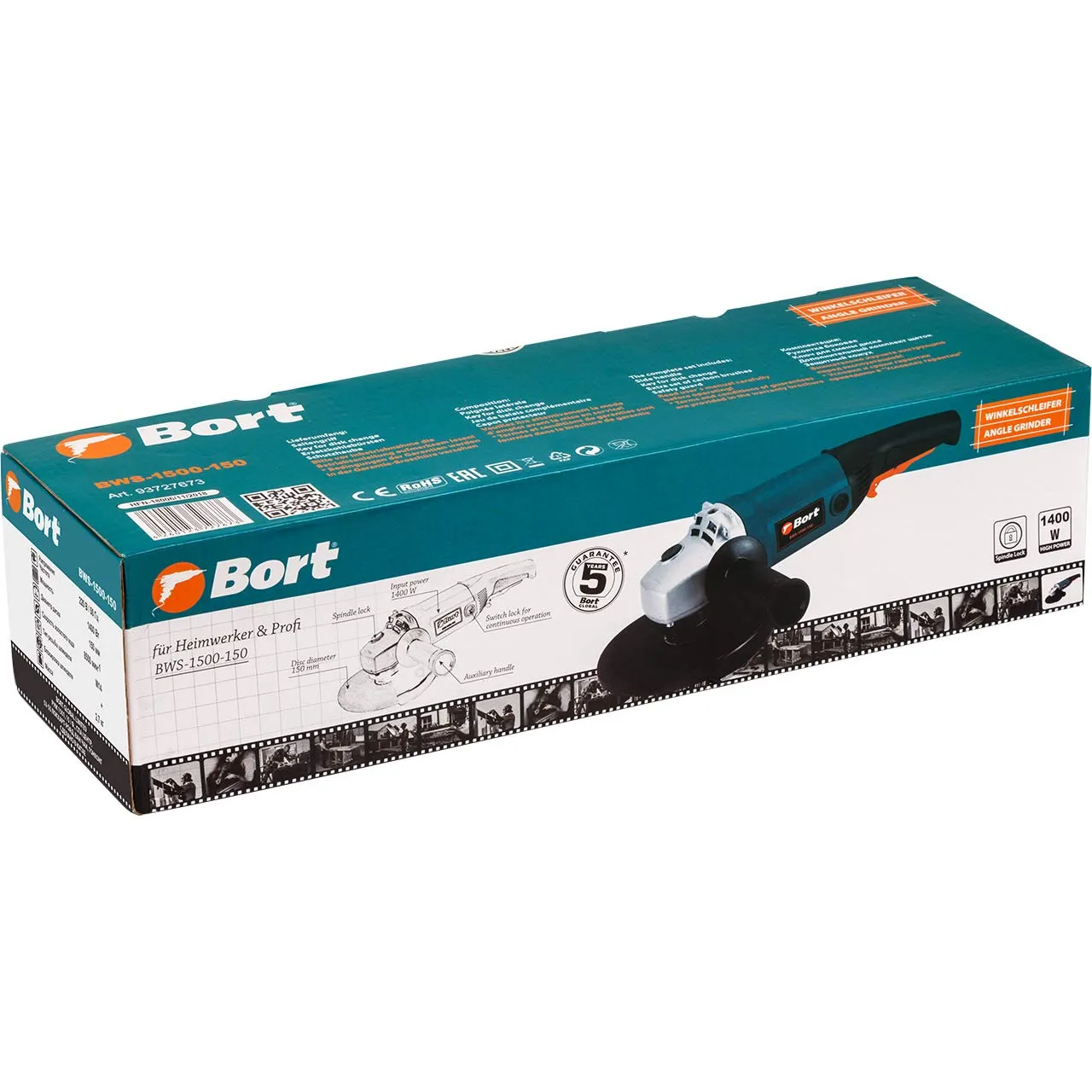 Bort BWS-1500-150 Winkelschleifer 150 mm 1400 W