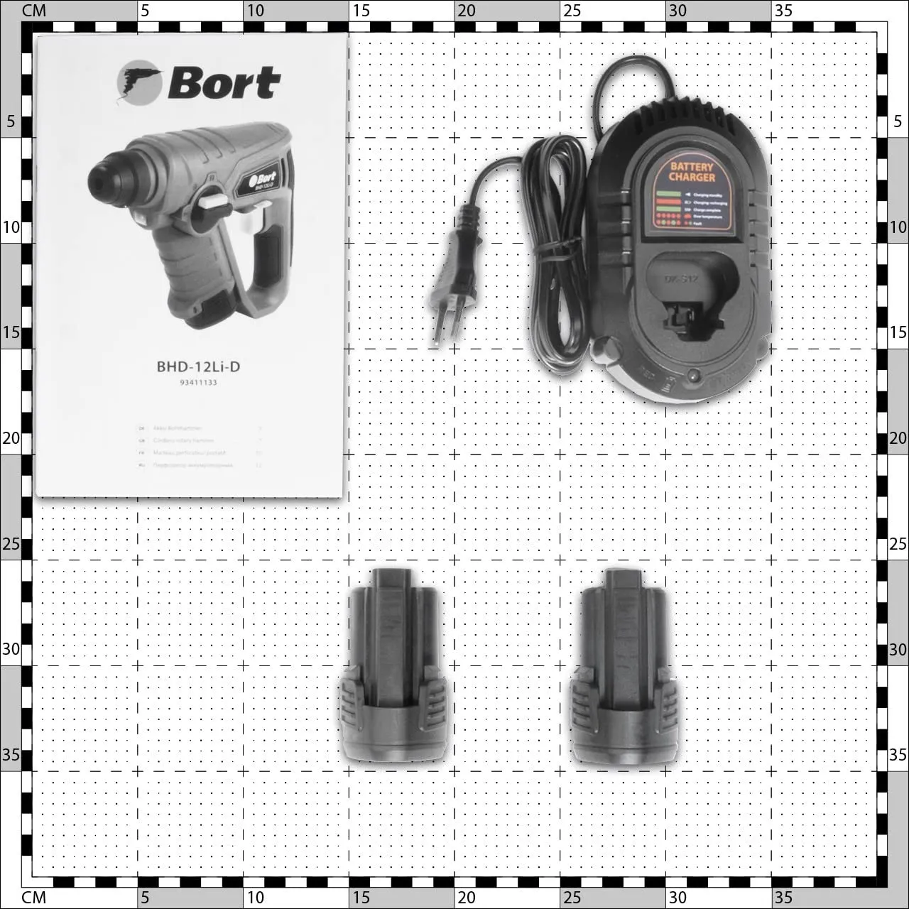 Bort BHD-12LI-D Akku-Bohrhammer 12 V mit 2 Akkus
