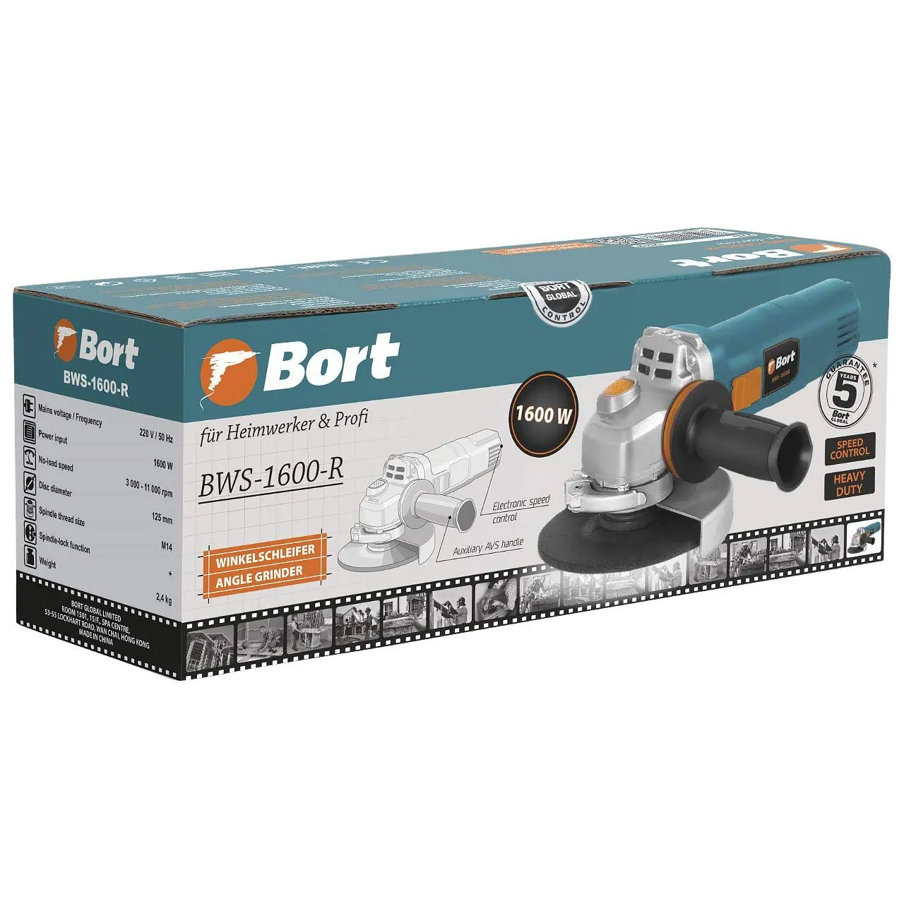 Bort BWS-1600-R Winkelschleifer 125 mm 1600 W