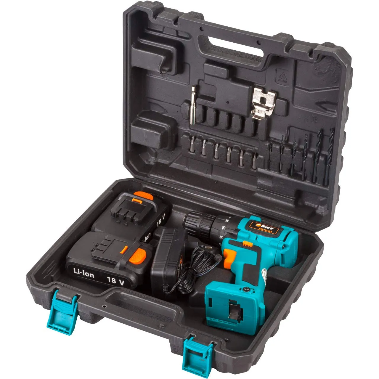 Bort BAB-18X-BLK Akku-Bohrschrauber 18V 2x Akku bürstenlos
