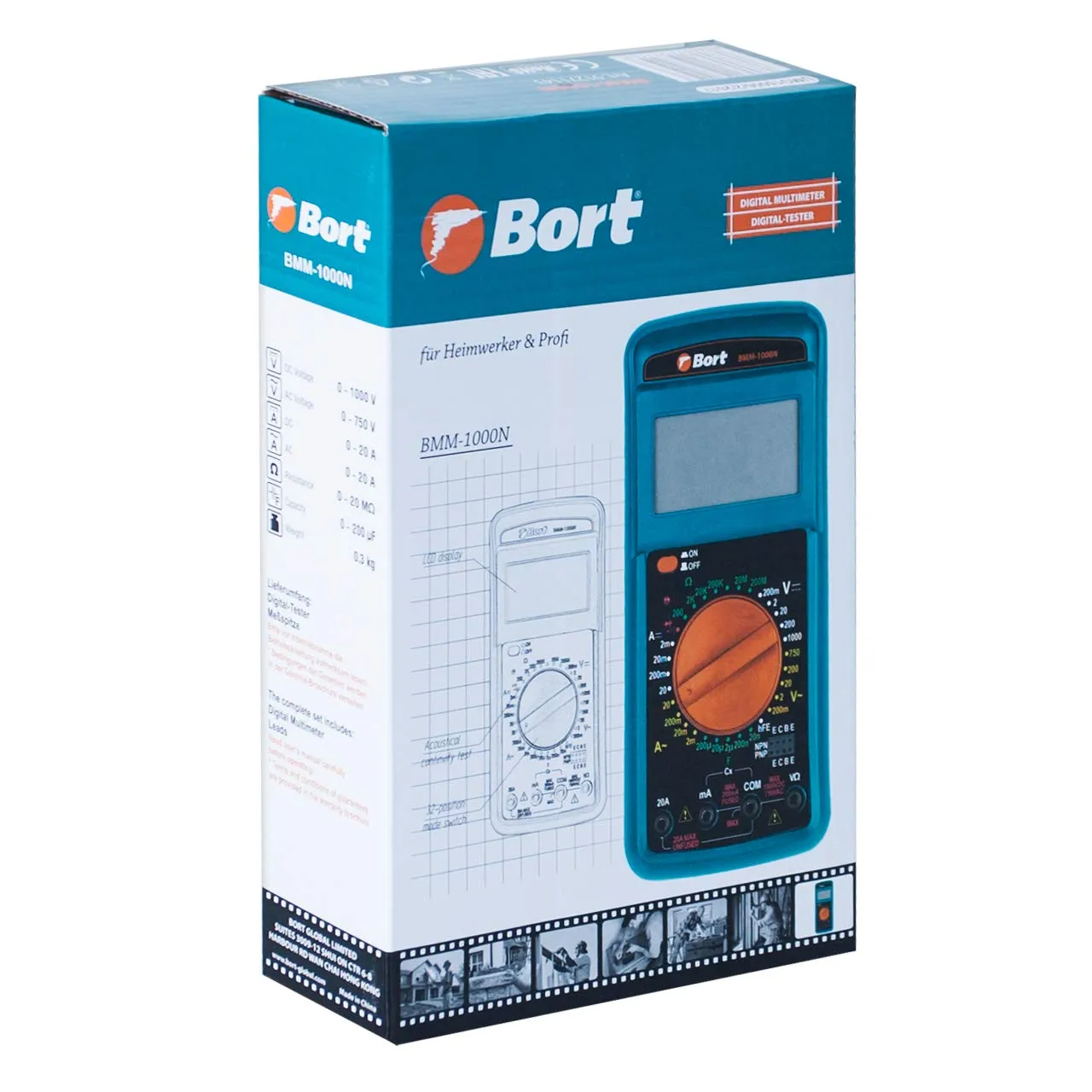 BORT Valco BMM-1000N Digitalmultimeter AC/DC 1000V 20A